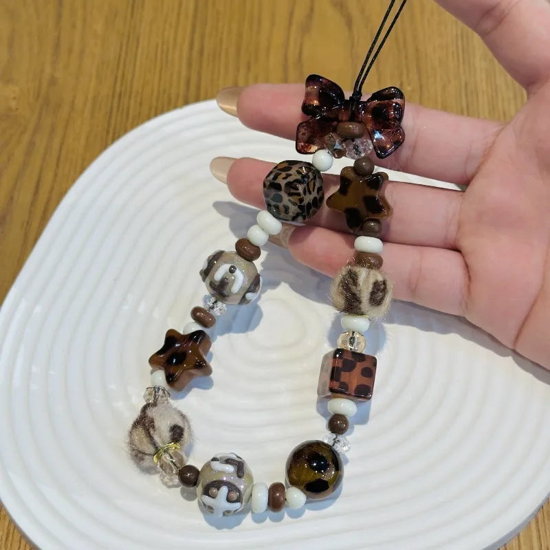 Leopard Star Phone Charm